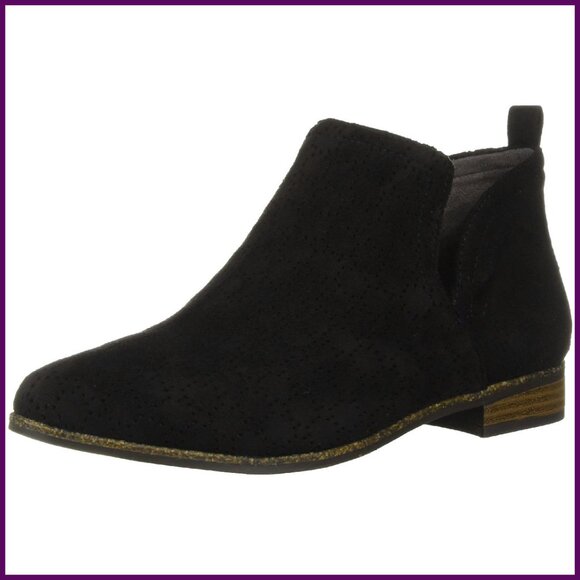 Women's Ankle Boots Size 7.5W Perforated Suede Slip-On Comfort